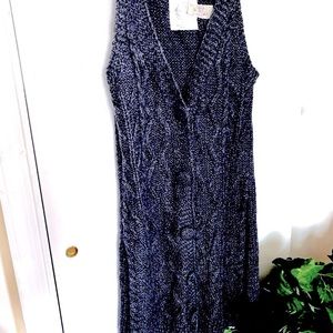 Love by Design gray cable knit long button mini dress or vest, Sz large fits M